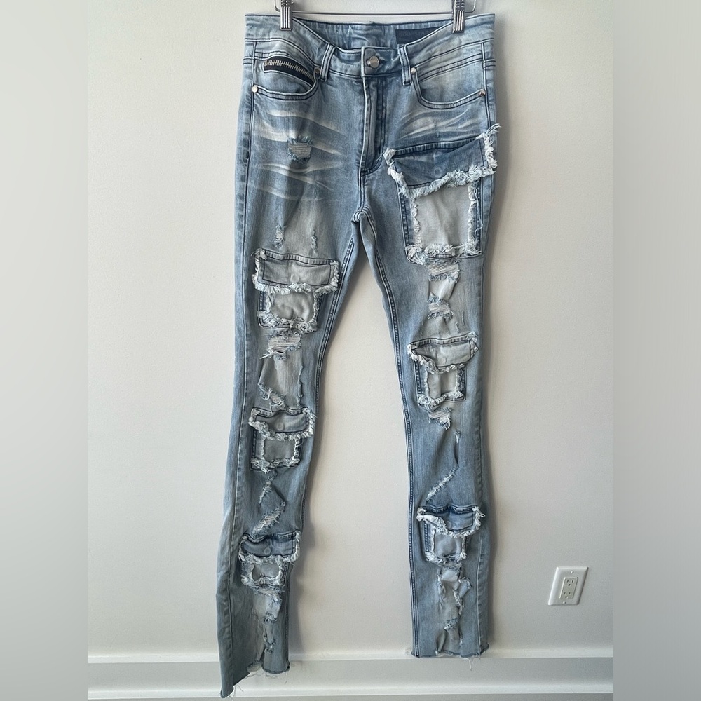 Rockstar Original RSM225 Super Stacked Distressed Jeans